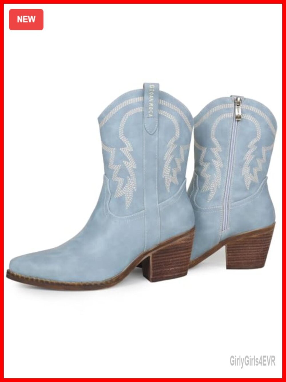 Embroidered Cowgirl Ankle Boots Women Pointed Toe Wide Calf Slip On Western